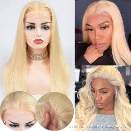China Lace Wig Vendors Wholesale Cheap Price Good Quality Russian Blonde 613 Human Hair Lace Front Wig